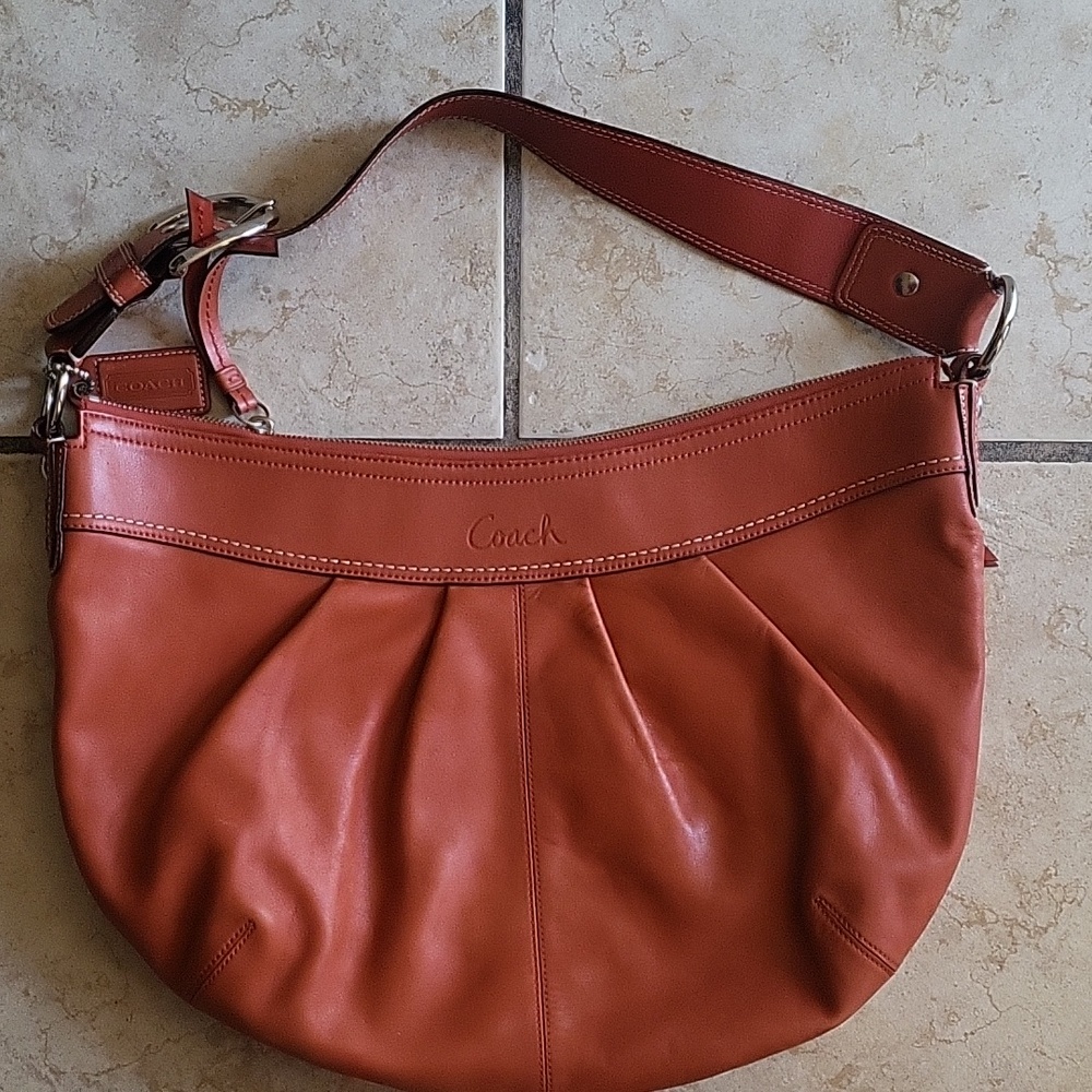 Large Burnt Orange Coach Bag (Vintage)